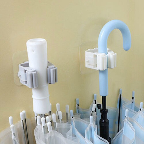 [Huisi] Umbrella mop clip, home bathroom wall-mounted, traceless adhesive mop hook, no punching mop holder