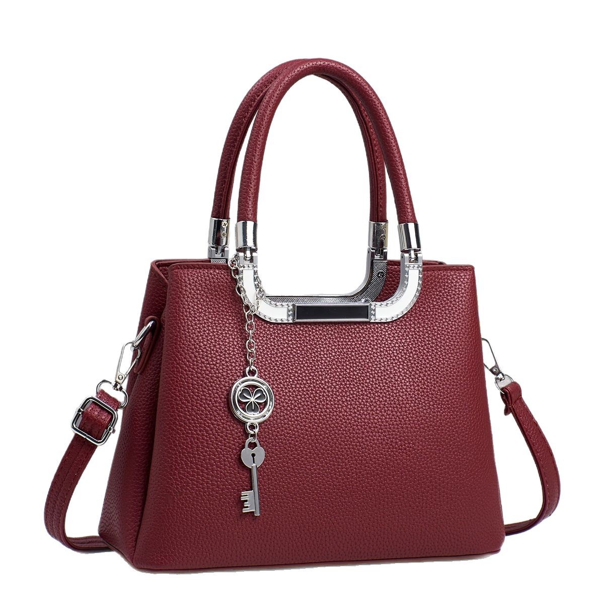 Bolso bandolera de todo fósforo nuevo patrón de lichi de gran capacidad sensación de alta calidad 2025 marca bolso atmosférico mujer de mediana edad