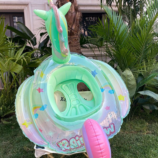 Summer rainbow cartoon swimming ring