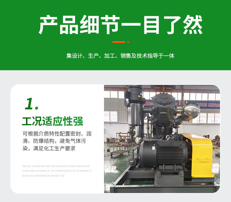 PET bottle blowing oil-free high-pressure piston compressor, food and beverage bottle continuous operation high-pressure blowing air compressor