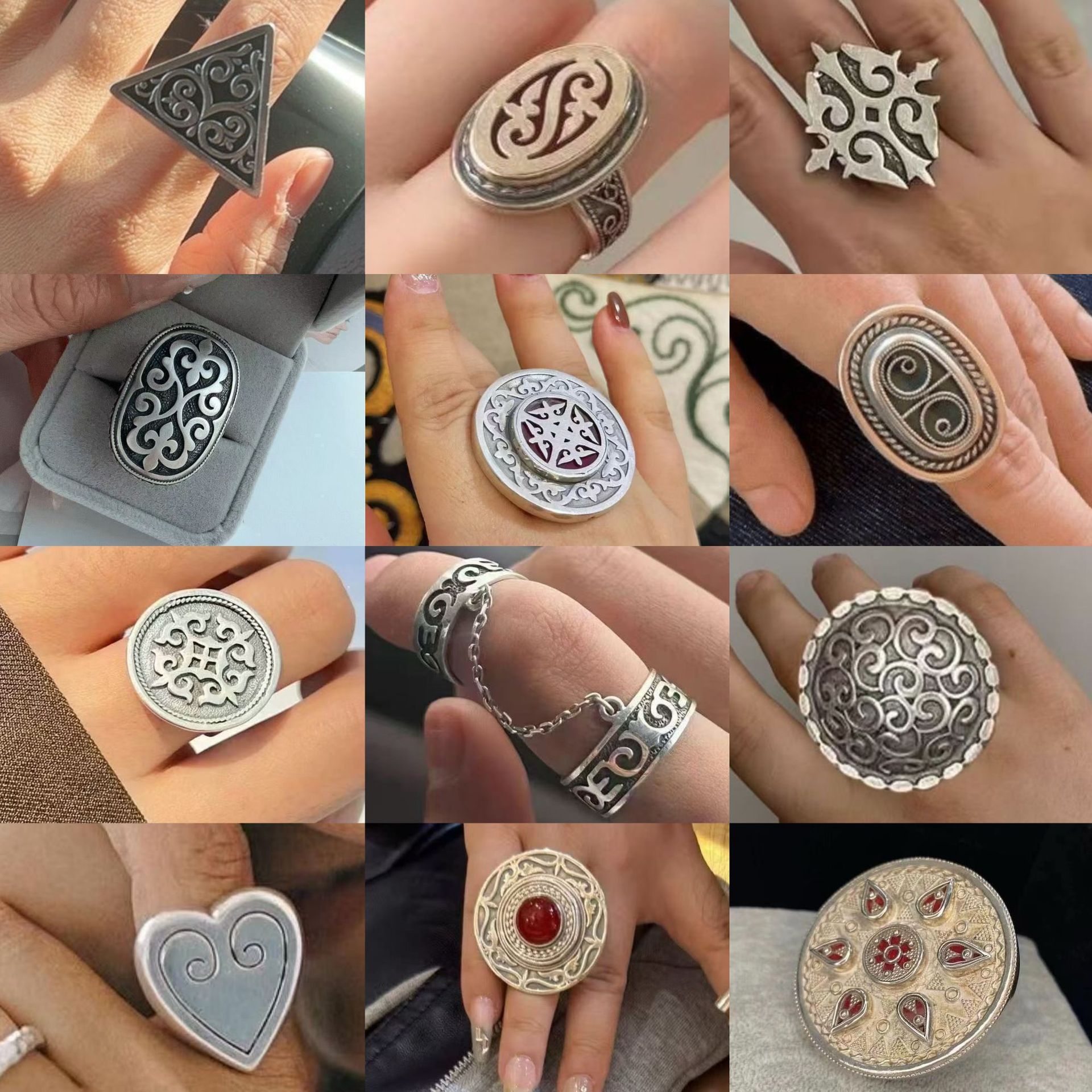 One size retro ethnic elegant universal ring for men and women