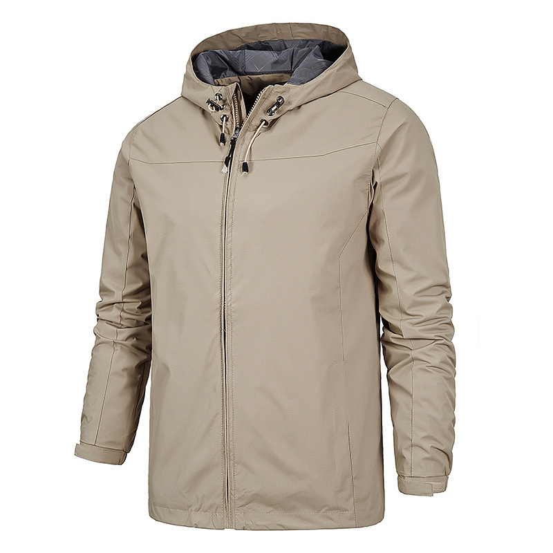 Spring, Autumn, and Winter Charge Thin Hooded Windbreaker Windproond Waterproof Outdoor Men's Tactical Soft Shell Coat_voghion.com