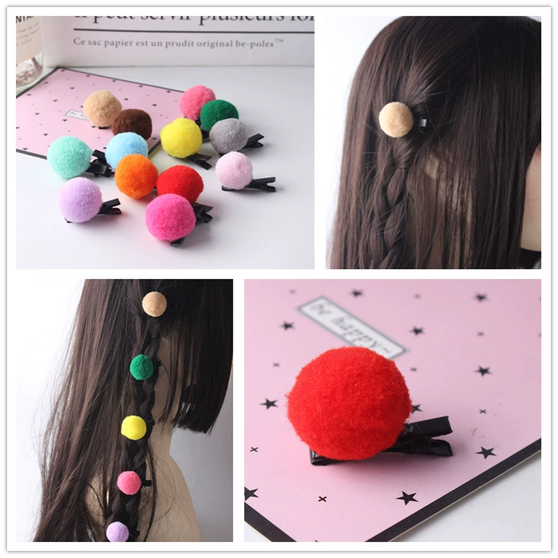 Милый дофаминовый шарик для волос детская маленькая заколка маленькая фея сломанные волосы челка зажим сладкий стиль ins мягкий милый головной убор