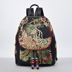 2019 bags Yunnan ethnic style embroidery new women's bag peacock embroidery bag canvas women's backpack drop shipping