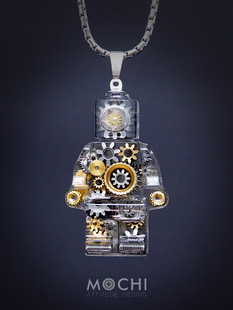 Original Cyber Steampunk Retro Gear Robot Pendant Personalized Light Luxury Necklace Exquisite Creative Keychain
