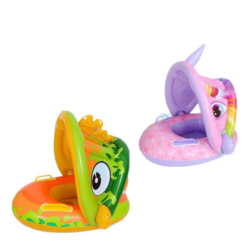 Anillo infláble de venta caliente con campana para bebés anillo de natación animal de dibujos animados para niños anillo de natación al por mayor