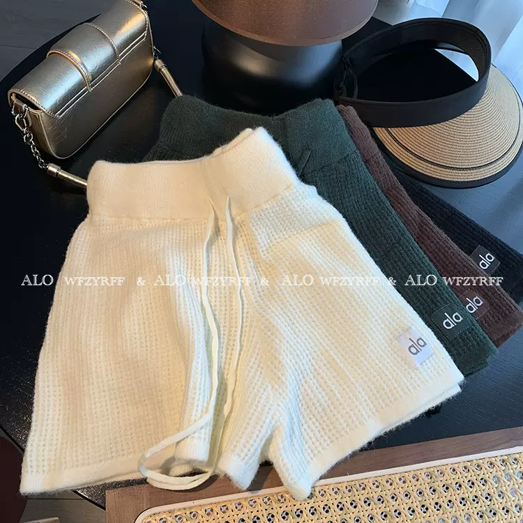 Alo scuba华夫格短款套装背心短裤女宽松内搭打底衫吊带外穿背心