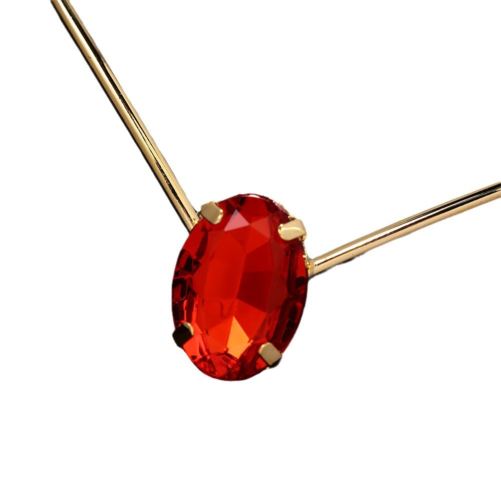 Europa y los Estados Unidos de nuevo el pelo elíptico personalidad diamante joyas de cabello de la frente accesorios de alta calidad banda para la cabeza