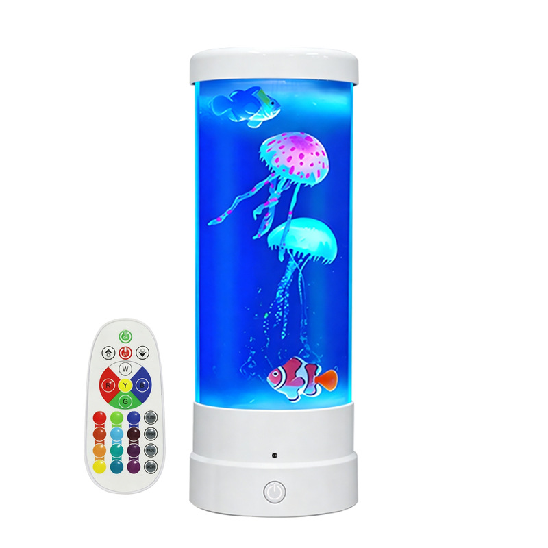 Lámpara LED de noche con forma de medusa, colorida, para decoración del hogar, con control remoto, ideal para comercio exterior, de Amazon.