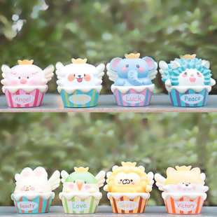 New fashion cartoon cute grain doll cute little elephant lion Corgi model micro landscape desktop small ornaments