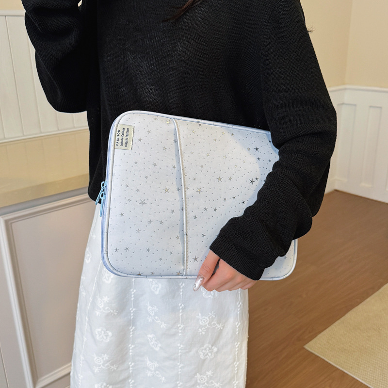 Korean Cross-Border Trendy Bag with Star-Shaped Inner Pouch, 11inch iPad Tablet Protective Case, 14inch Laptop Storage Bag