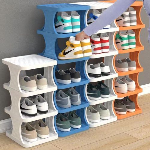 Porch simple shoe rack multi-layer household space-saving plastic shoe rack folding storage multi-functional dormitory simple shoe rack