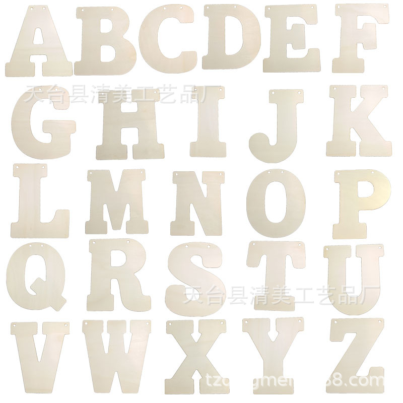 10*12,5 cm 26 piezas de madera con letras de doble agujero letras decorativas de madera 66 piezas para un conjunto