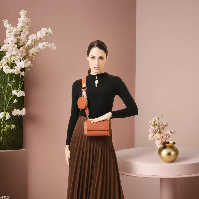 新款手机包包迷你挎包女士手机包高级感时尚pu斜挎包女荔纹子母包