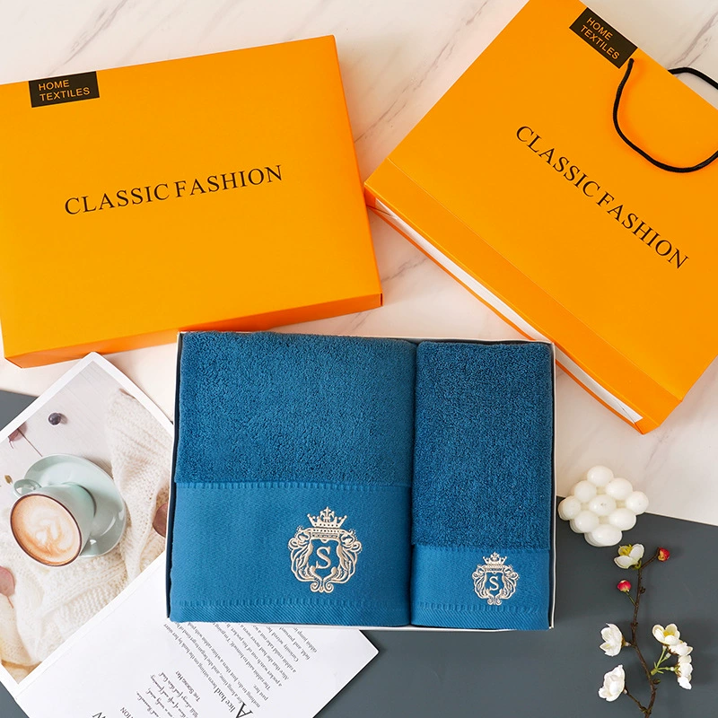 Хлопковое полотенце банное полотенце костюм Подарочная коробка рекламная группа покупка благосостояние подарок вышитый логотип