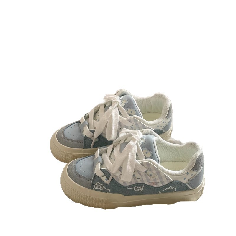 Zapatos de patineta de color transpirables verano y otoño de 2025 nuevos ins estudiantes coreanos zapatos blancos de moda zapatos de pan de mujer