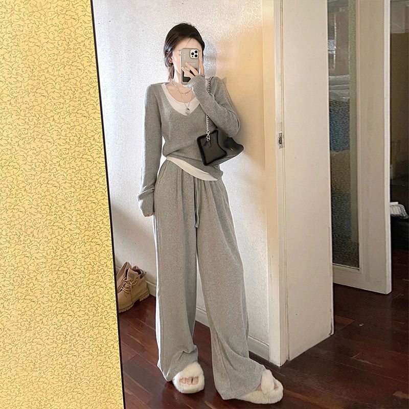 秋冬2025新款女装茶系一整套盐系早春穿搭微胖温柔炸街奶乖套装|undefined
