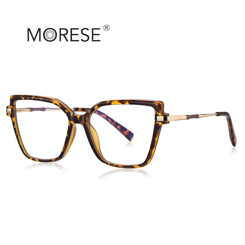 Fashion anti-blue light glasses 2208 cross-border Women's TR frame metal spring hinge optical frame foreign trade in stock