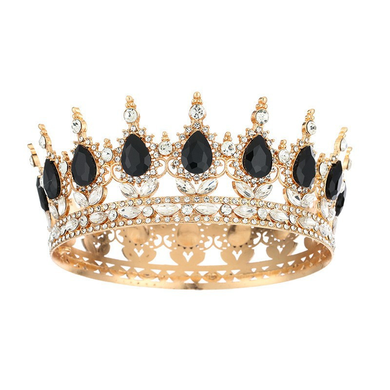 Europa y Estados Unidos cabeza de corona de novia barroca colorida de cristal peinado noble temperamento reina corona de fénix