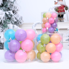 新しいクロスボーダークリスマス装飾 6/5/3 センチメートルプラスチックマカロンカラークリスマスボールクリスマスツリーペンダント