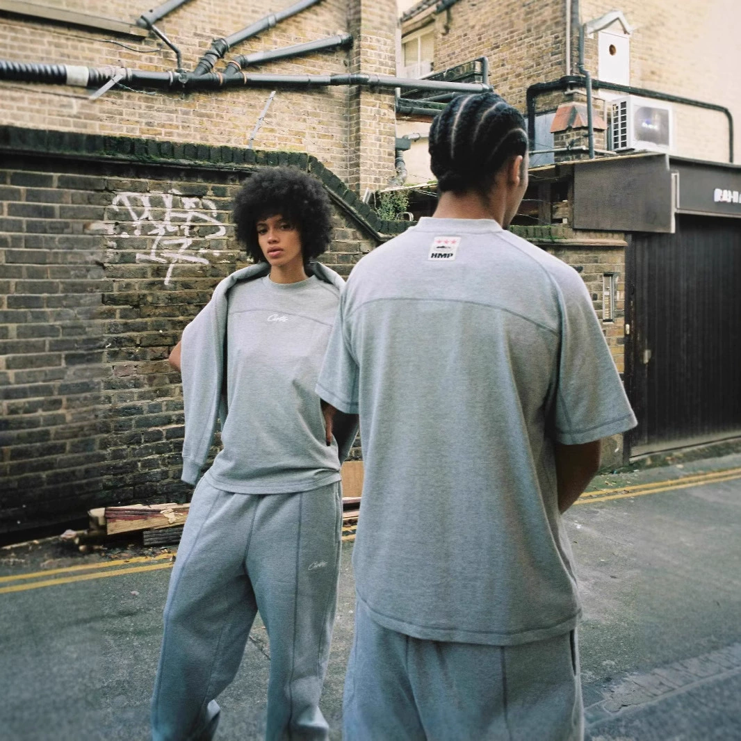 CORTEIZ HMP тяжелый конопляный хлопок британский хип-хоп уличная вышивка футболка с короткими рукавами мужской прилив