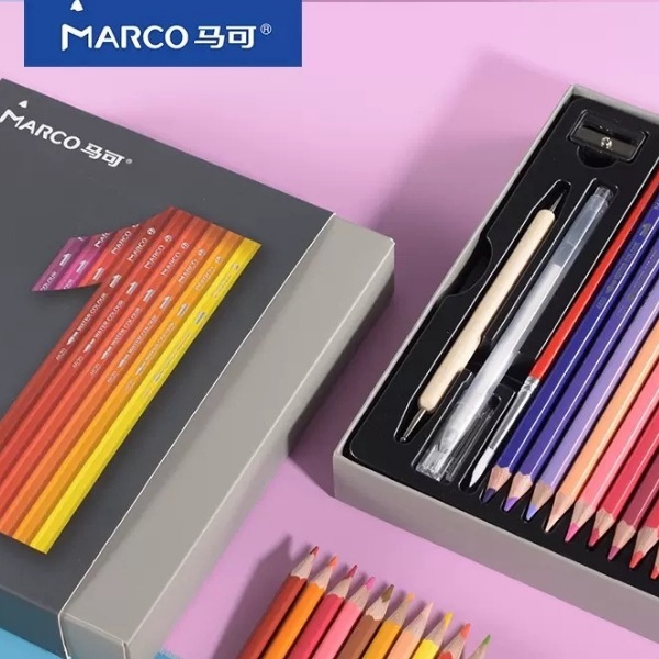 Marco lápiz de color soluble en agua de 24 colores 36 colores de pintura de Grado Uno plomo de color + acuarela escritura de arte de doble uso