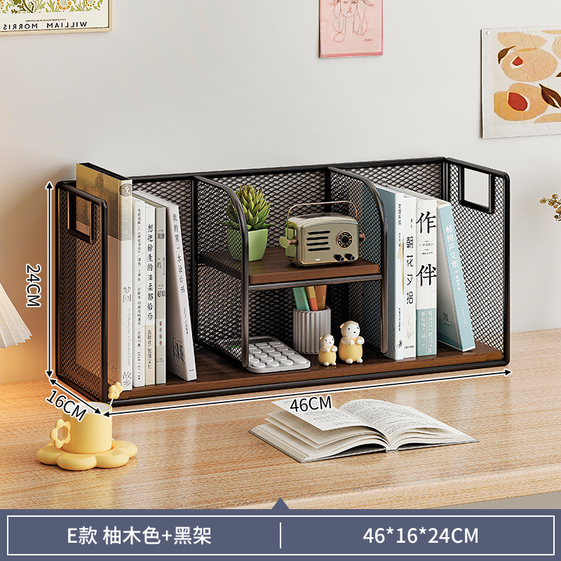 Estante de pie de escritorio Estante de piso pequeño de escritorio Estante de almacenamiento Hogar de varias capas Estante pequeño Estante en capas de acabado de archivos
