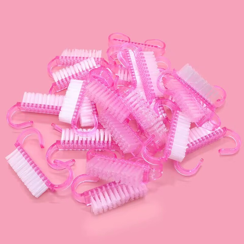 Nail Art Nail Brush Acrylic Horn Brush 5 Colors Nail Care Tool Set Plastic Cleaning Brush