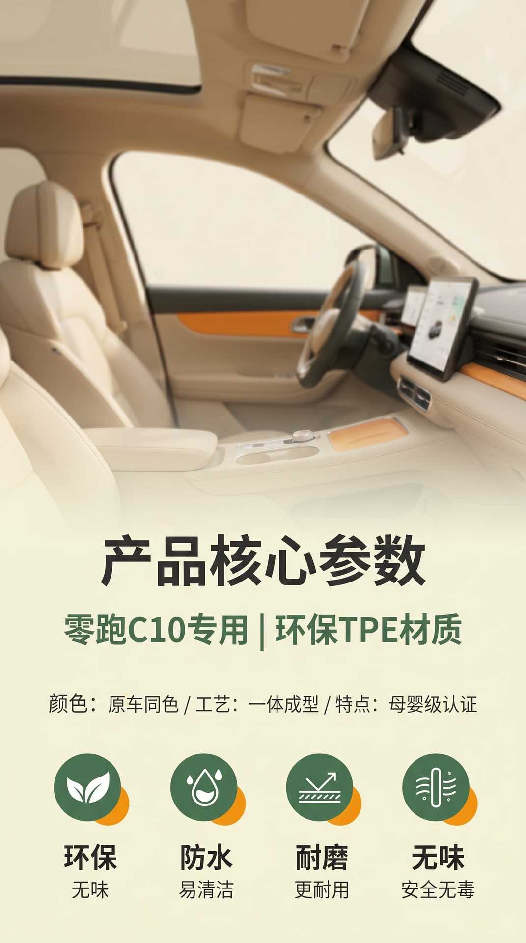 Tpe Floor Mats Specifically for the Leapmotor C10 Model, Waterproof and Dustproof Car Interior Accessories, Environmentally Friendly Tpe Floor Mats