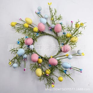 25 years new hot Easter bird egg rabbit egg wreath hanging ring scene layout
