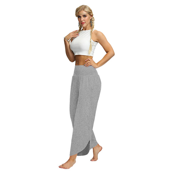 loose wide-leg straight high waist solid color trousers NSMDF131120