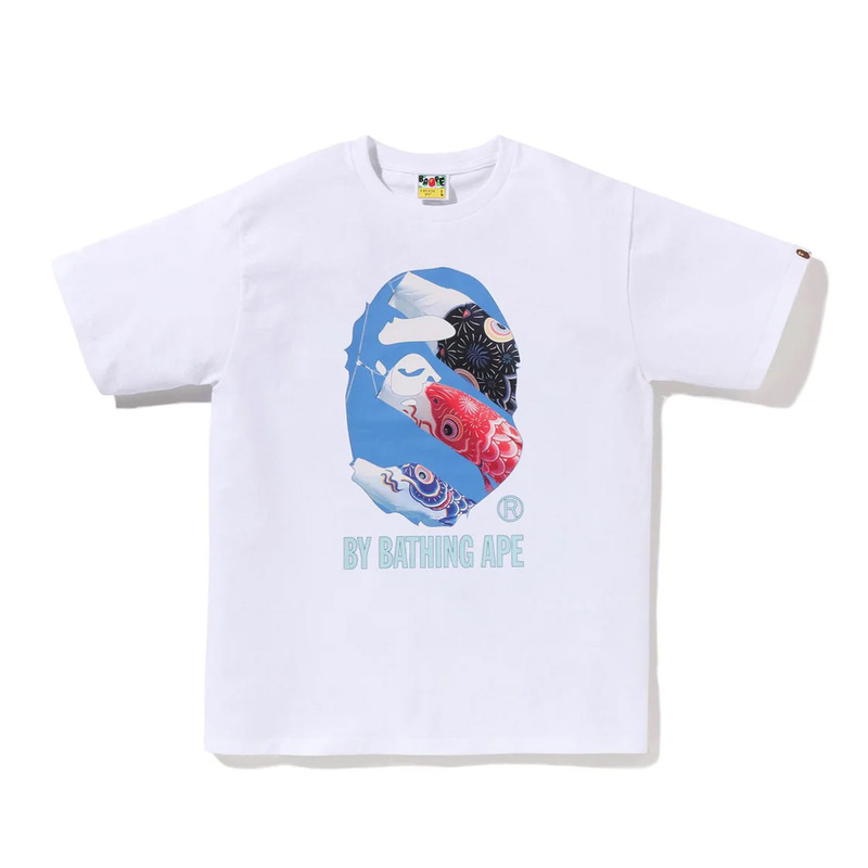 APE Ape トレンドブランド 外国貿易 ヘビーウェイト ピュアコットン ラウンドプリント ユニセックス ゆったり プレミアム 半袖 Tシャツ 25SS|undefined