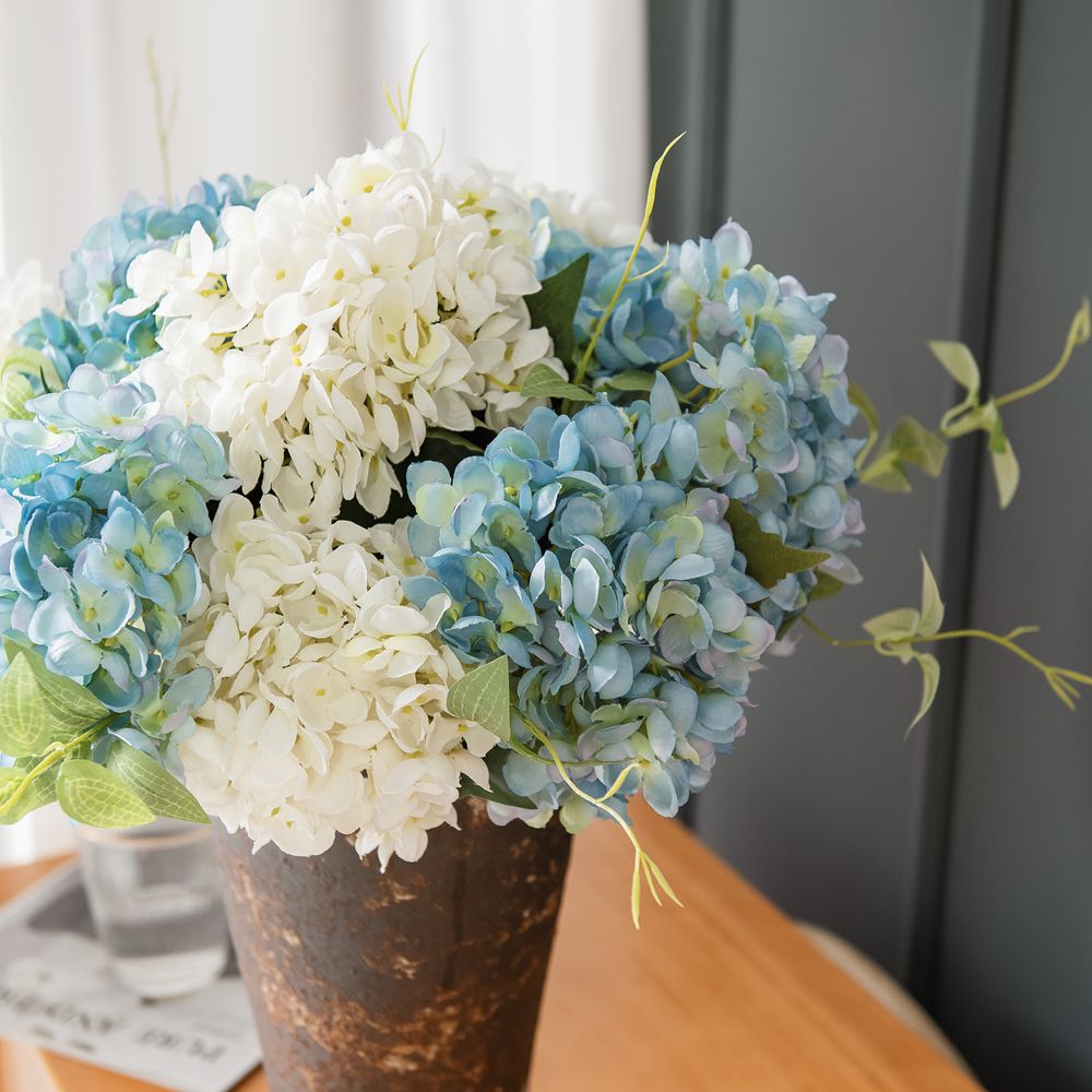 Manufacturer wedding hydrangea 14 colors INS artificial flowers home decoration hand-held flower road lead flower wall artificial flower MW52666
