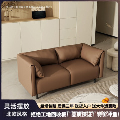 北欧轻奢小户型沙发公寓客厅出租房服装店洽谈区接待科技布皮沙发