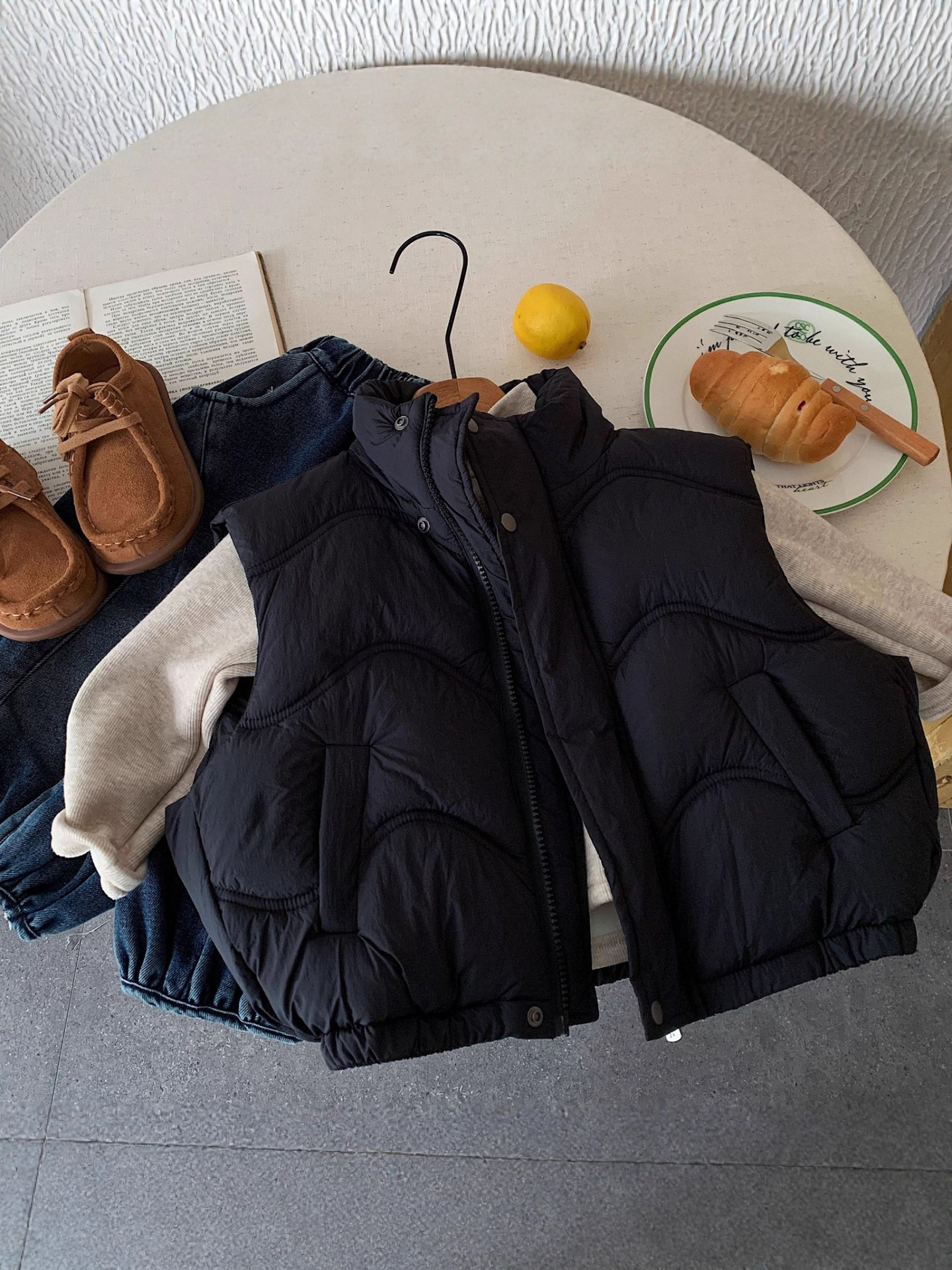 Children's demi-season quilted keep warm vest for boys
