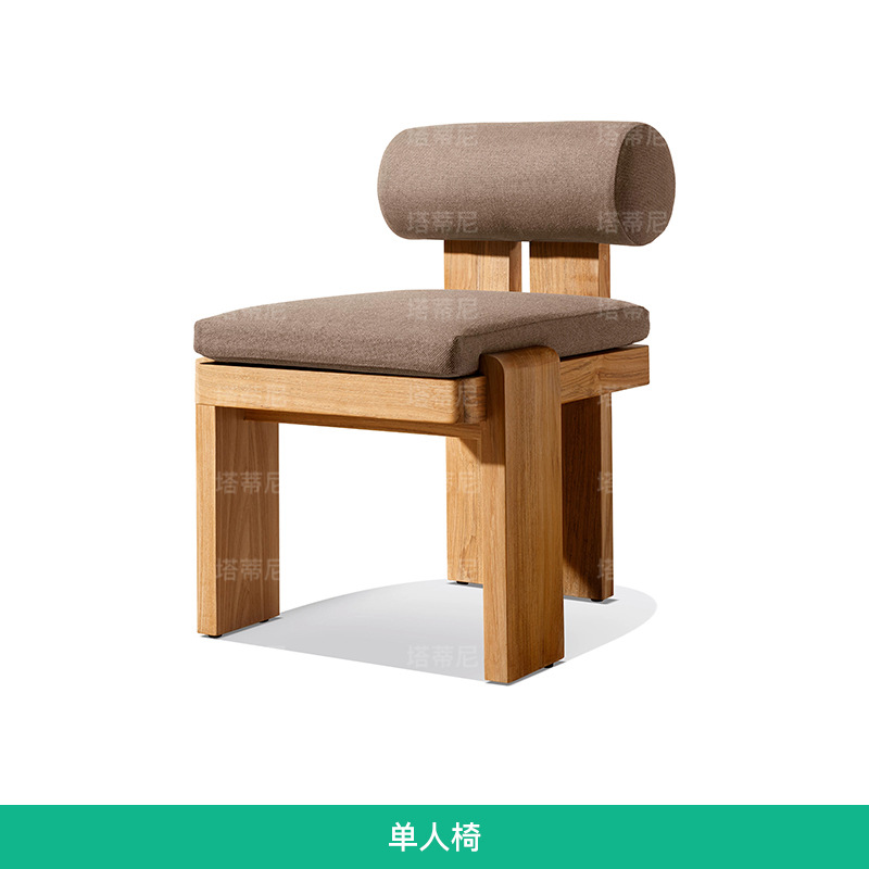 Mesa y silla de teca al aire libre patio villa impermeable hotel combinación de madera maciza mesa y silla al aire libre restaurante muebles de madera anticorrosivo