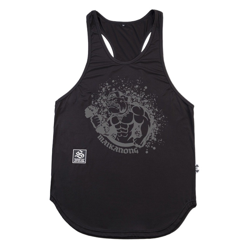 Muscle Korean Style New Loose Quick-drying Sports Vest Men's Sling Thin Shoulder Style Base Fitness Sleeveless T-shirt