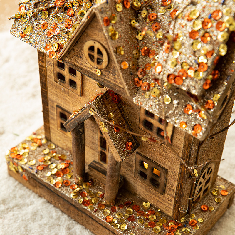 Nueva frontera Hong Kong Heng Navidad creativa madera nieve casa decoración escritorio decoración centro comercial ventana escena diseño