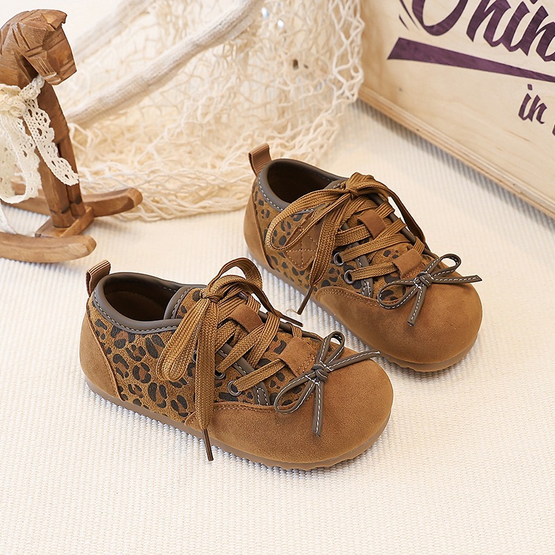 Modische Mädchen-Trainingsschuhe mit Leopardenmuster im koreanischen Stil, Klettverschluss, weiche Sohle, lässige Einzelschuhe für Frühling und Herbst_voghion.com