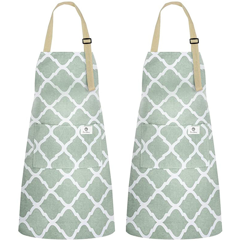 Delantal de lona de algodón transfronterizo Plaid rayas patrón impreso floral jardinería ropa de trabajo Halter delantal fábrica al por mayor