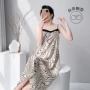 中长款显瘦无袖撞色睡裙