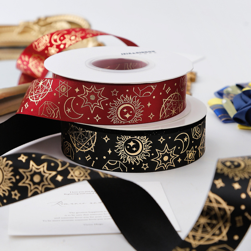 Light and Night 2.5cm Thermosetting Gilding Bar Ribbon Bohemian Handmade DIY Bow Decoration Material