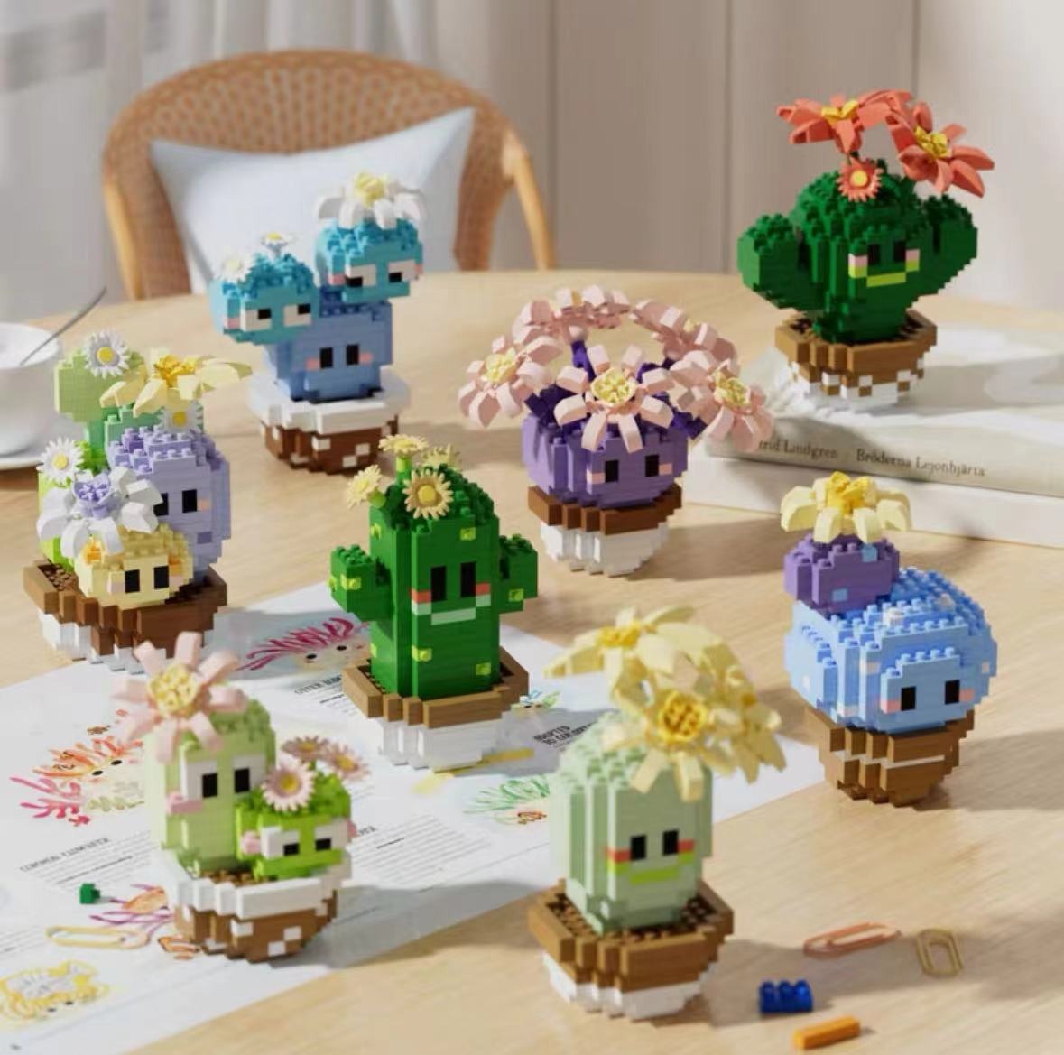 8945 - 8953 gránulos de microcactus creativos de escritorio para niños regalos para montar bloques de construcción image 3