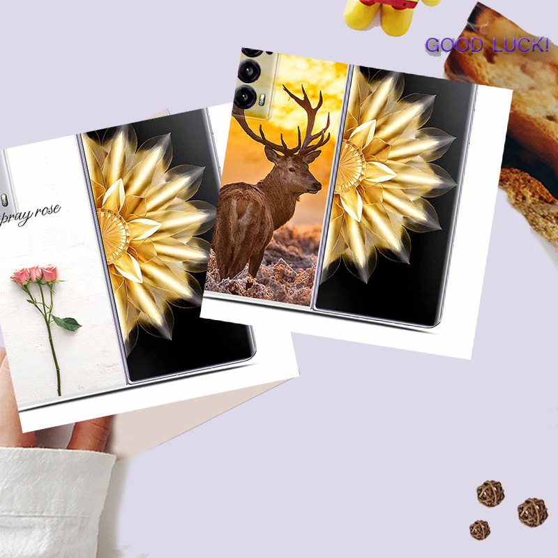 Applicable to Honor Magic V2 front and rear PC cover personalized cartoon painted transparent hard case drop-resistant factory direct sales