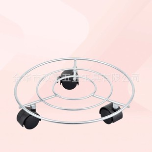 Iron Silver Movable Flower Pot Stand Universal Wheel Living Room Balcony Modern Simple Decoration Round
