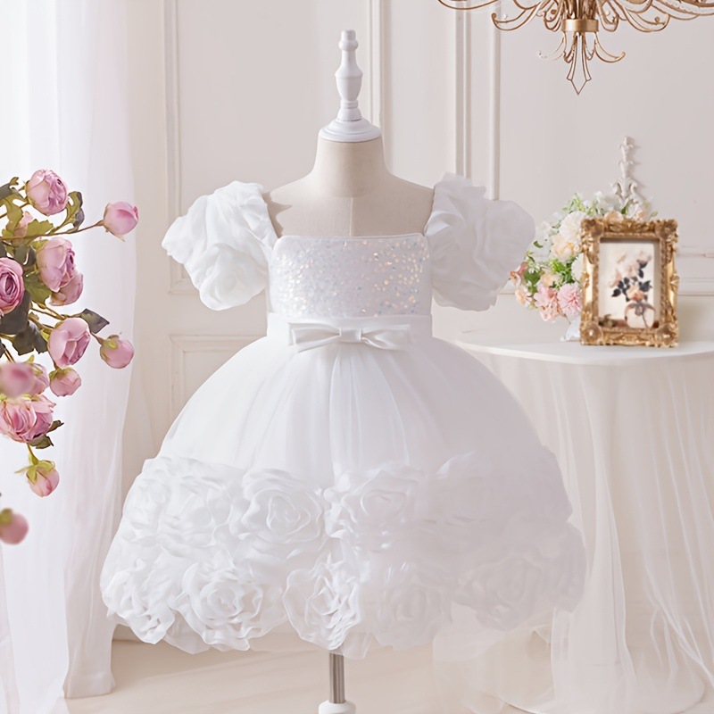 Vestido de niña vestido de princesa vestido de bebé vestido vestido de brotes de flores de niños esquinilla anfitrión vestido de piano