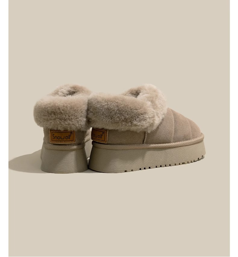 Hot style furry brood sneeuwlaarzen voor vrouwen 2024 winter nieuwe dikke zool verhogende bont mond plus fluweel verdikte casual katoenen schoenen_voghion.com