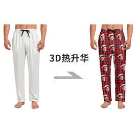 跨境专供欧美居家裤男仿棉长款3D热升华印花亚马逊个性睡裤厂家