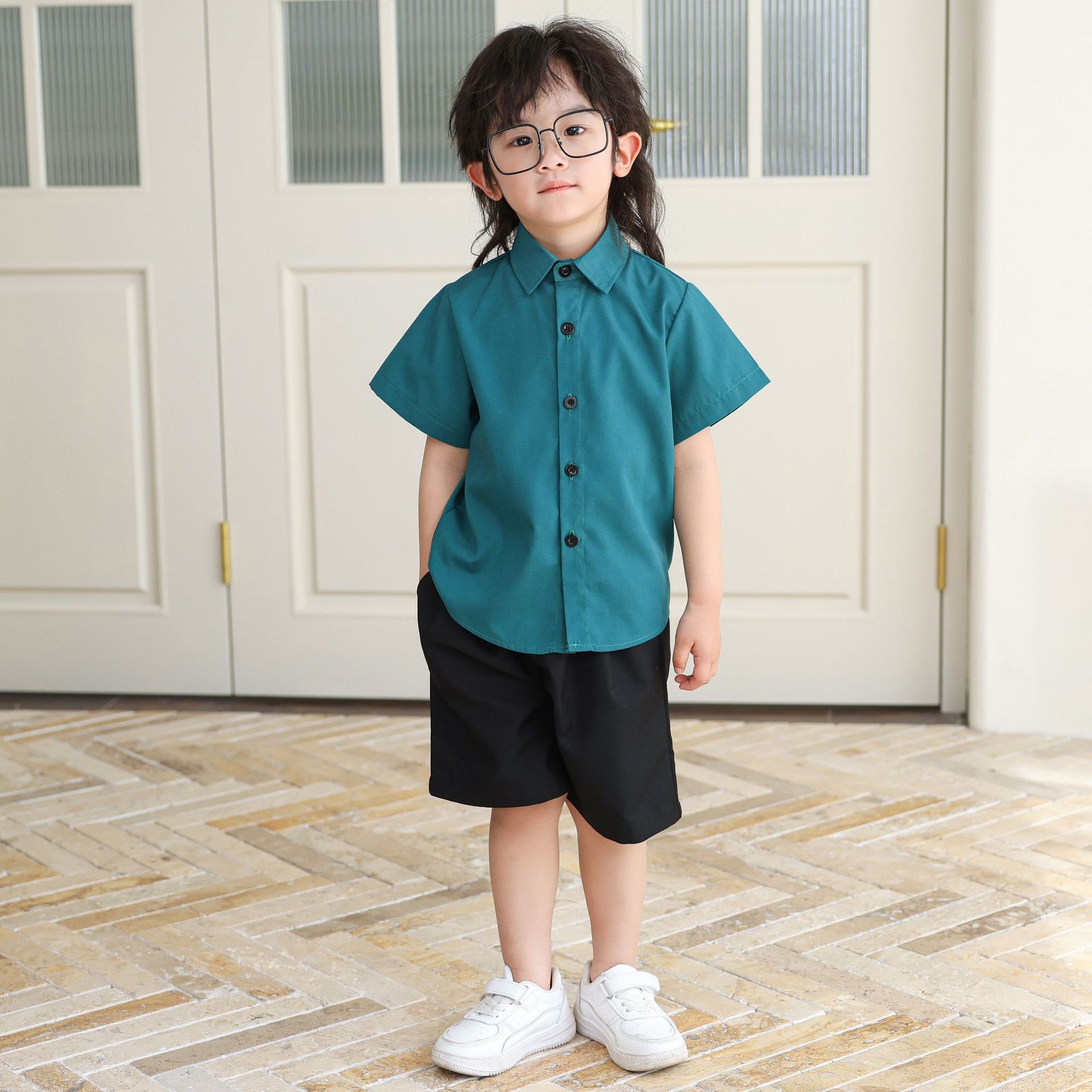 녹색 반팔 세트 (반팔 반바지)