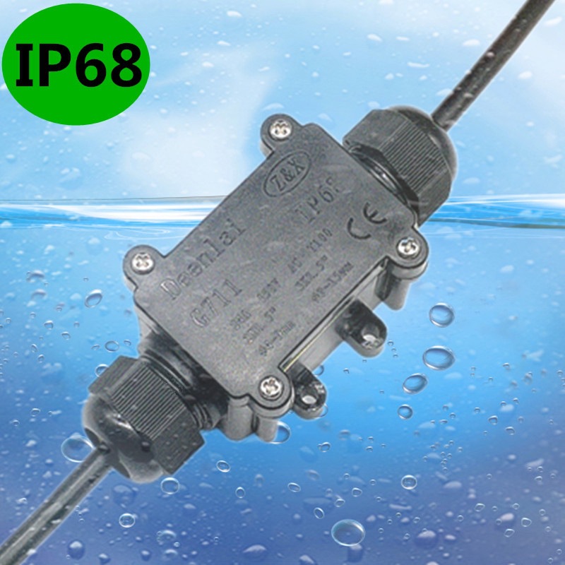 IP68防水接线盒G711电缆接线盒2通1进1出户外路灯接线端子保护盒